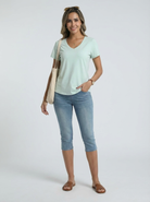 Jeanswest Women’s CloudSoft Tee + Maddy Pedal Pusher Set – Ultra-Soft Tops with Everyday Stretch Bottoms