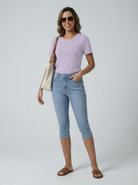 Jeanswest Women’s CloudSoft Tee + Maddy Pedal Pusher Set – Ultra-Soft Tops with Everyday Stretch Bottoms