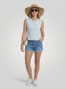 Jeanswest Women's Summer OOTD – Emma Tank / Resort Shirt + Alexa Denim Short
