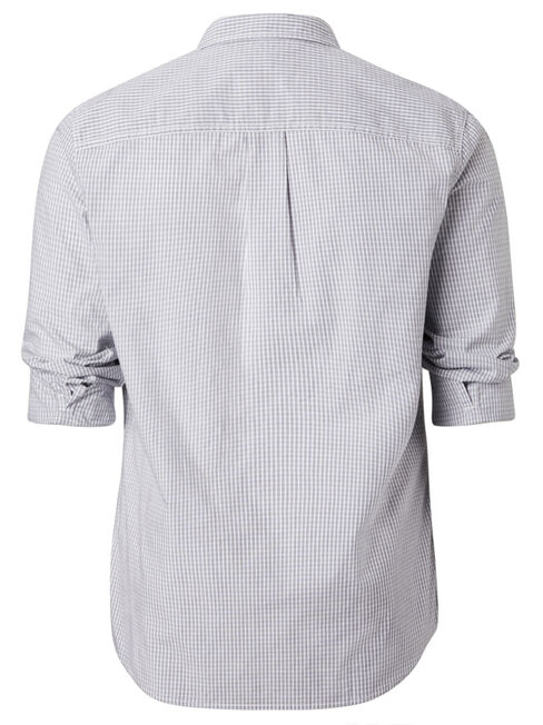 Albion Long Sleeve Check Shirt, Grey, hi-res