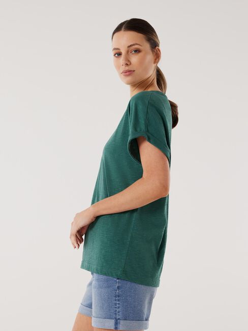 Drop Shoulder Tee, Eucalyptus, hi-res