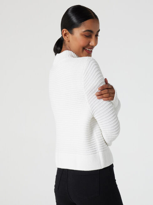 Carrie Cotton Crop Knit, Winter White, hi-res