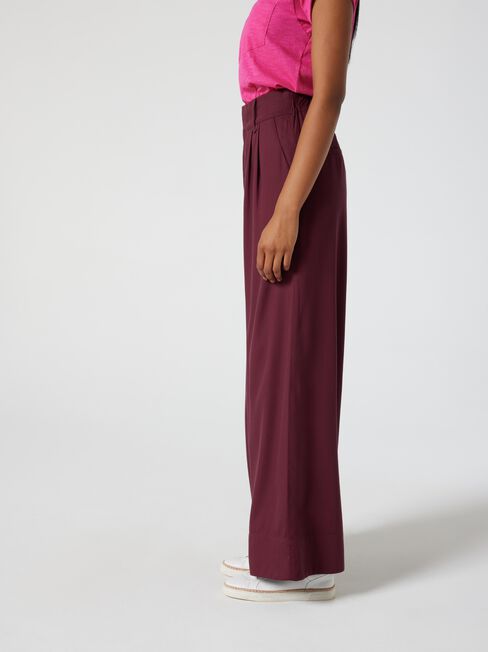 Molly Tailored Wide Leg Pant, Merlot, hi-res