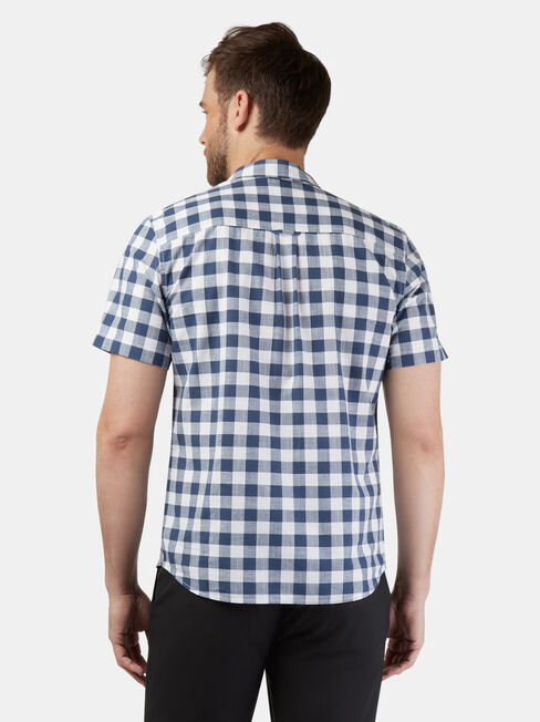 Winston Short Sleeve Check Shirt, Blue, hi-res