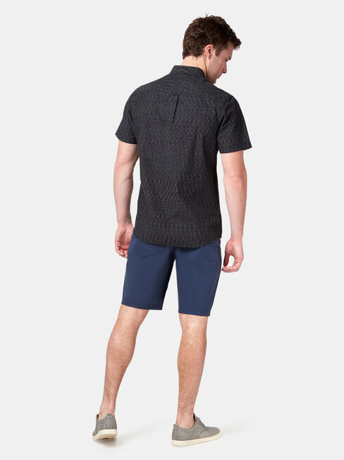Gus Short Sleeve Textured Shirt, Black, hi-res