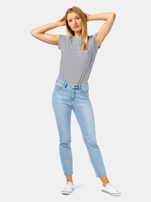 Joni Slim Raw Edge Jean, Light Indigo, hi-res