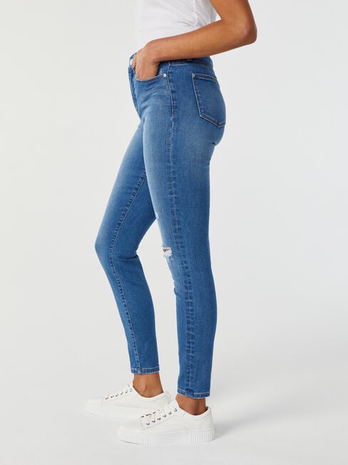 Cleo Mid Waisted Skinny 7/8 jeans, LightWash, hi-res