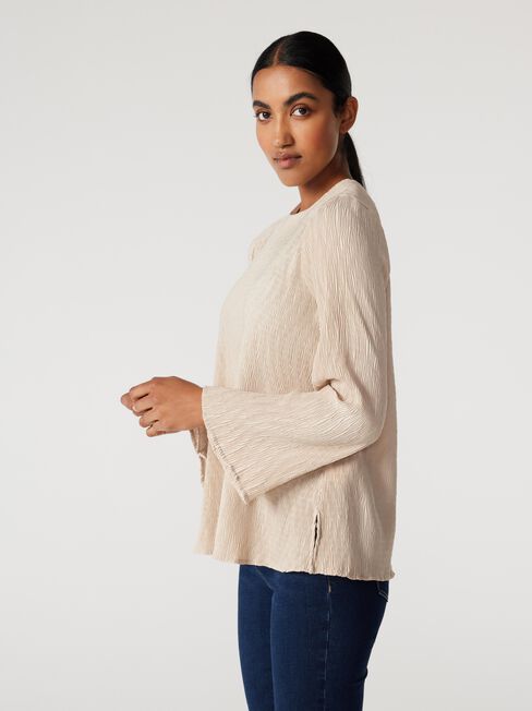 Ella Bell Sleeve Top, Bone, hi-res