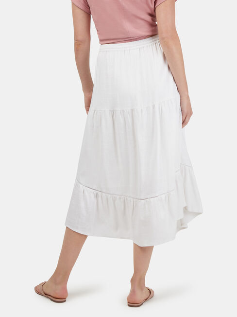 Ellen Tiered Skirt, White, hi-res