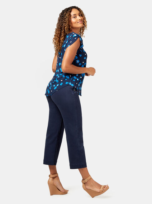 Saffi Petal Sleeve Blouse, Blue, hi-res