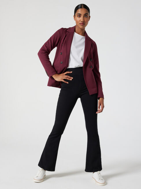 Tessa Luxe Flare Jeans, Black, hi-res