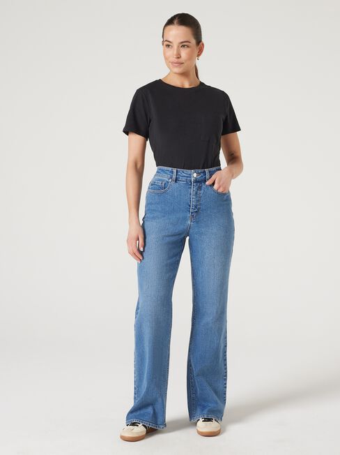 Essential Slub Pocket Tee, Black, hi-res