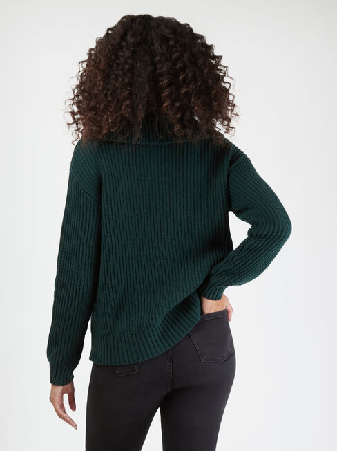 Remi Tie Front Knit, Green, hi-res