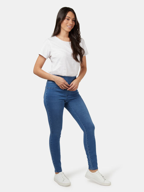Tummy Trimmer Luxe Lounge Skinny Jeans Mid Indigo, Mid Indigo, hi-res