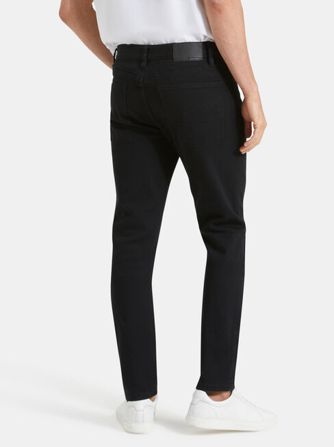 Slim Tapered Jeans Black Rinse, Black, hi-res