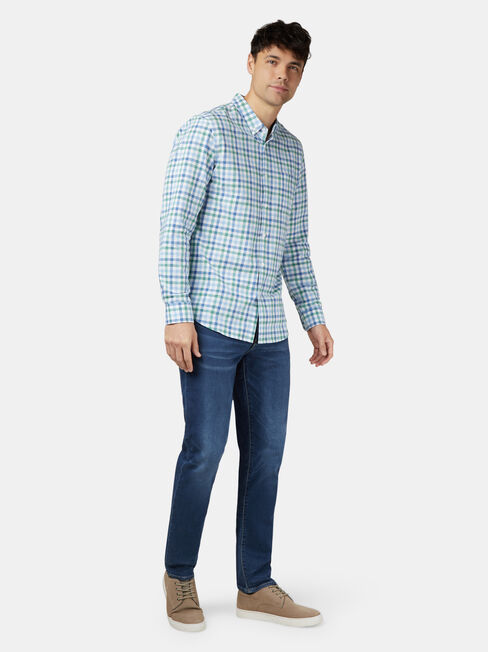 Harry Long Sleeve Check Shirt, Green, hi-res