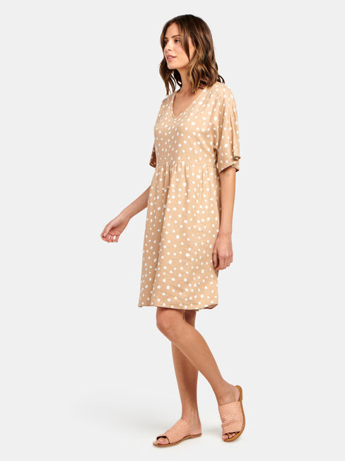 Bec Linen Blend Dress, Print, hi-res