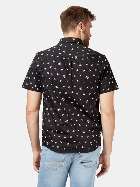 Kurt Short Sleeve Print Shirt, Black, hi-res