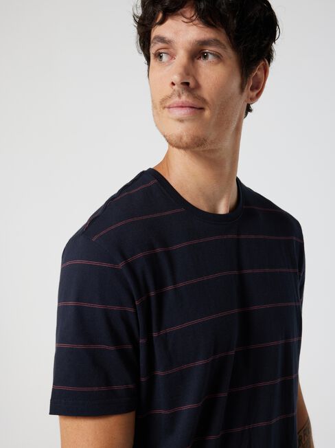 SS Grant Stripe Crew Tee, Ink, hi-res