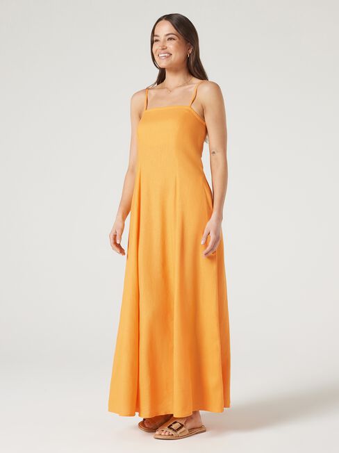 Nellie Fit and Flare Dress, Orange, hi-res