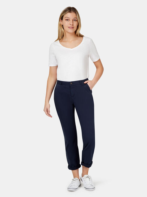 Avril Chino Pant, Blue, hi-res