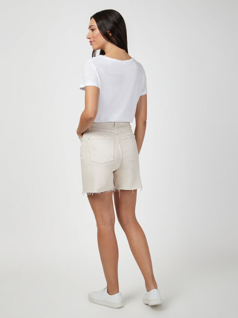 Frankie High Waisted Short, White, hi-res