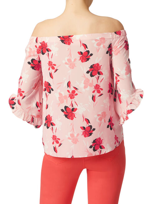 Vivian Off Shoulder Top, Pink, hi-res
