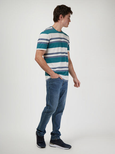 SS Paxton Stripe Crew Tee, Grey, hi-res
