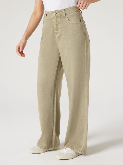 Sisi Wide Leg Jeans, Khaki, hi-res