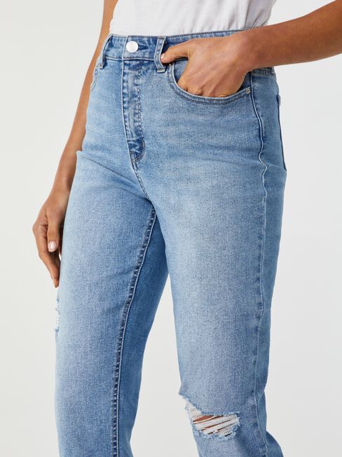 Brooke High Waisted Tapered Crop Jeans, Distressed, hi-res