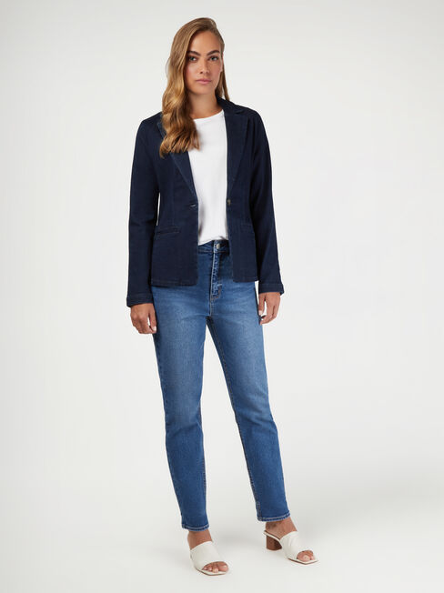 Denim Blazer, Blue, hi-res