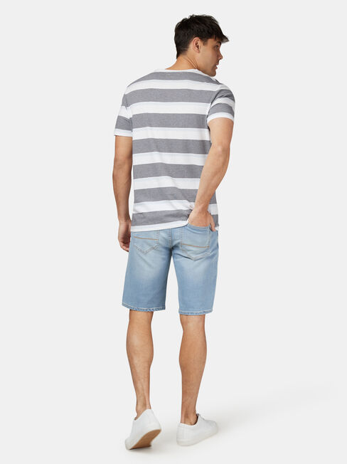 Patrick Short Sleeve Stripe Crew Tee, Blue, hi-res