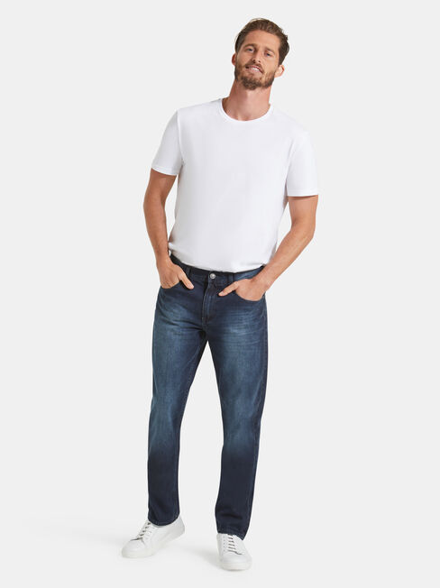 Slim Straight Jeans Storm Indigo, Mid Indigo, hi-res