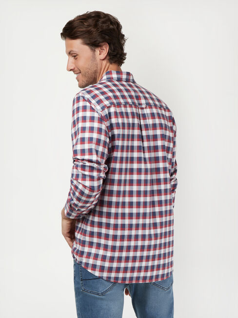 LS Corey Oxford Check Shirt, Blue, hi-res