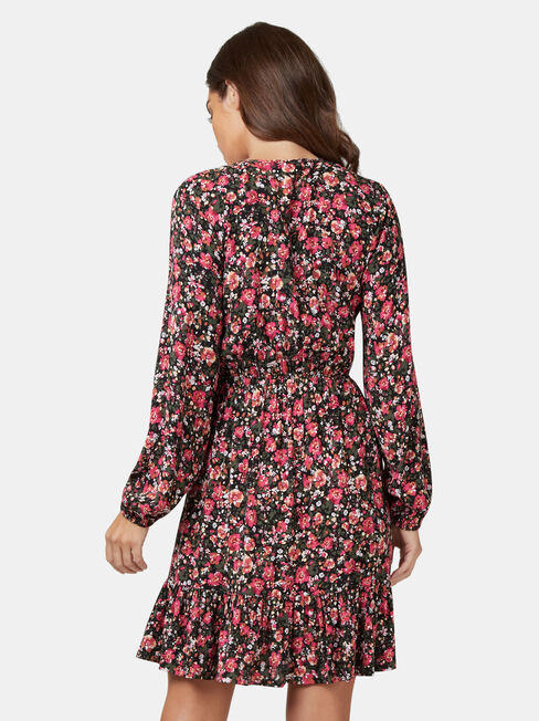 Steffie Shirred Waist Dress, Floral, hi-res