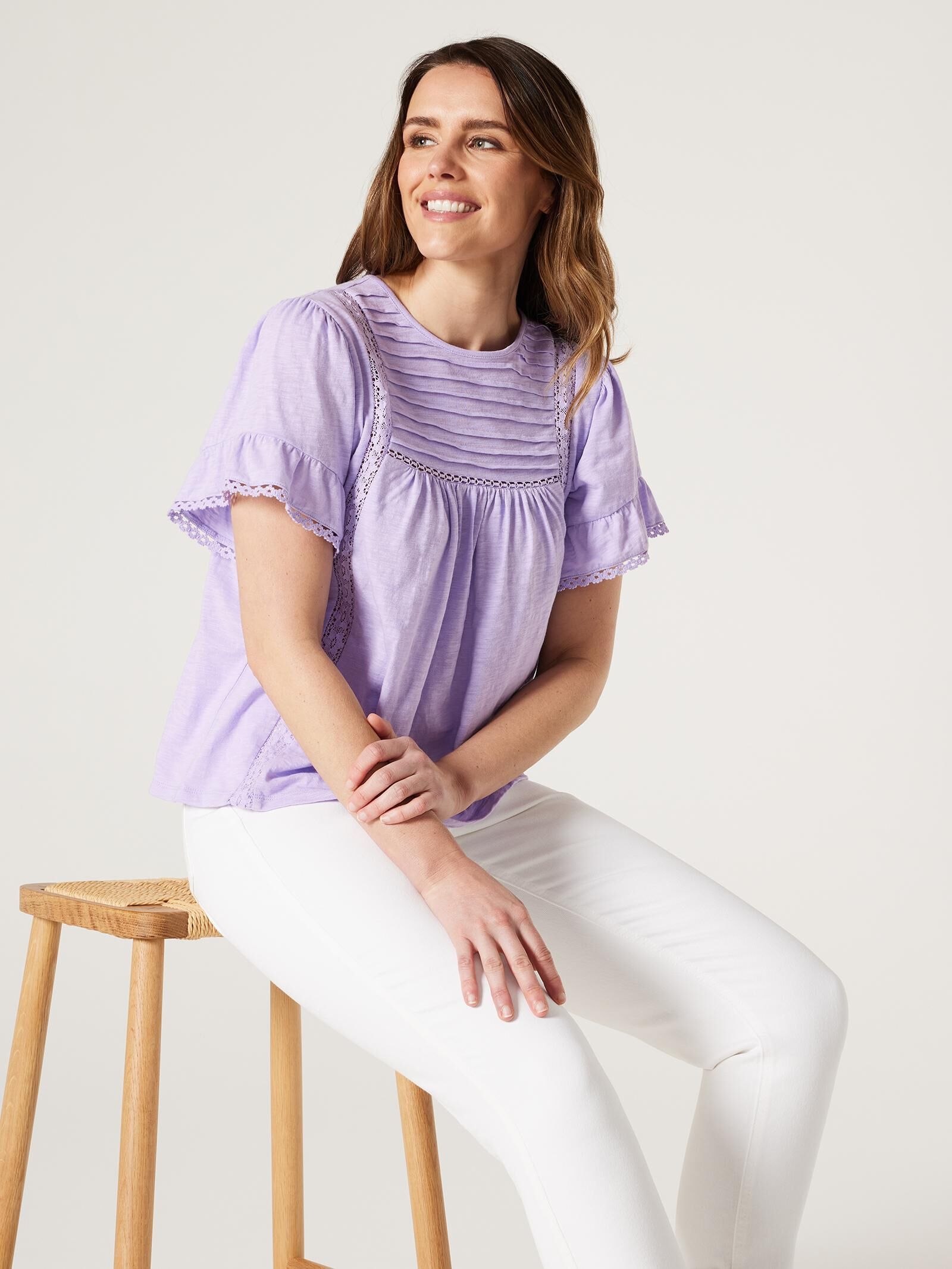 Lavender best sale ruffle top