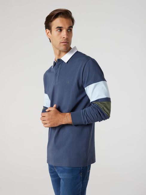 LS Jeremy Rugby Polo, Washed Ink, hi-res