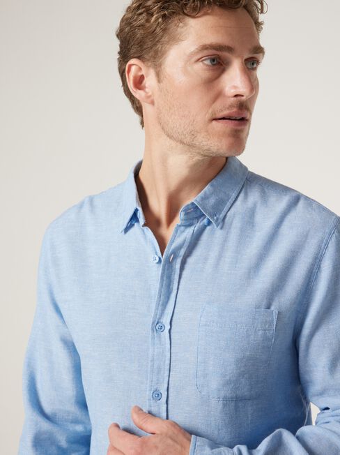 Brody Textured Long Sleeve Shirt, Blue, hi-res