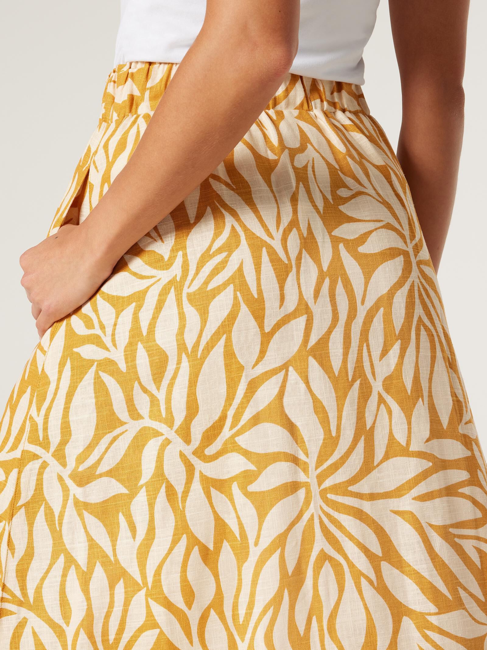 Linen gold skirt deals