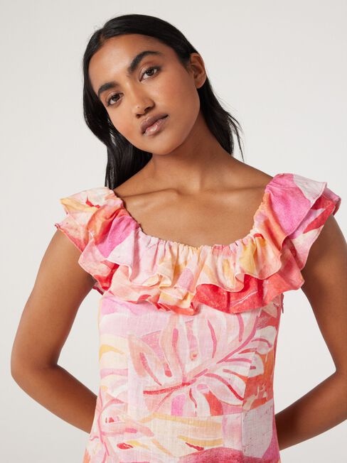 Loreli Frill Dress, Summer Sunset, hi-res