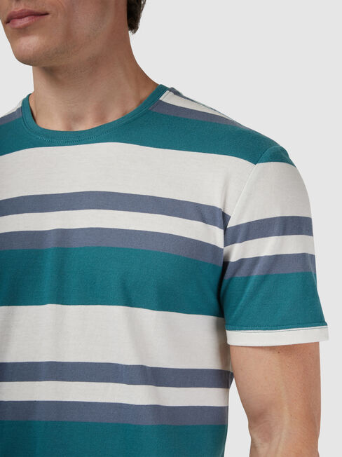 SS Paxton Stripe Crew Tee, Grey, hi-res