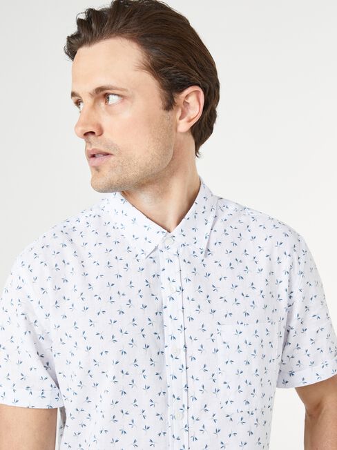 SS Pierson Print Shirt, White, hi-res