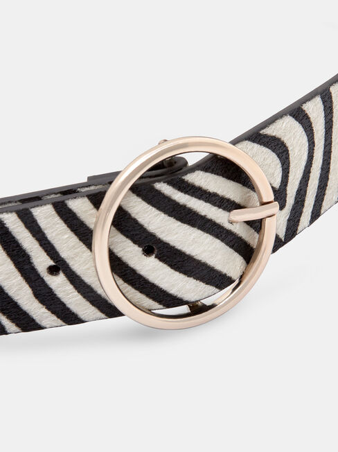 Zebra Print Belt, Print, hi-res