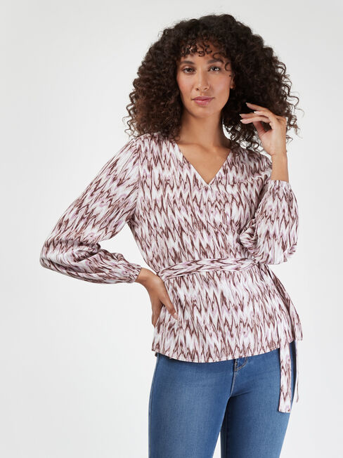 Valentino Cross Over Top, Purple, hi-res