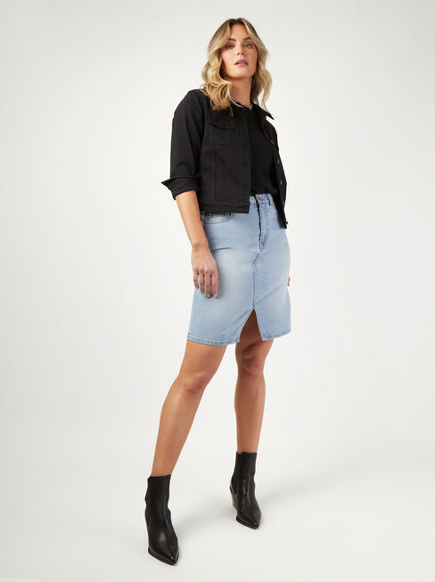 Riley Denim Skirt, Light Indigo, hi-res