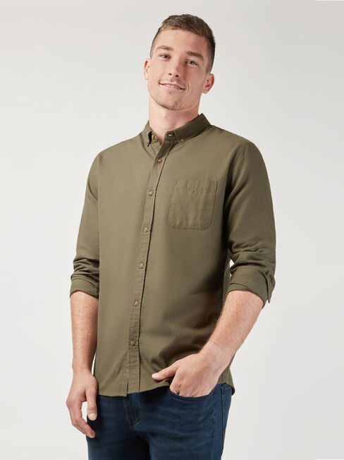 Ainsley Brushed Shirt, Green, hi-res