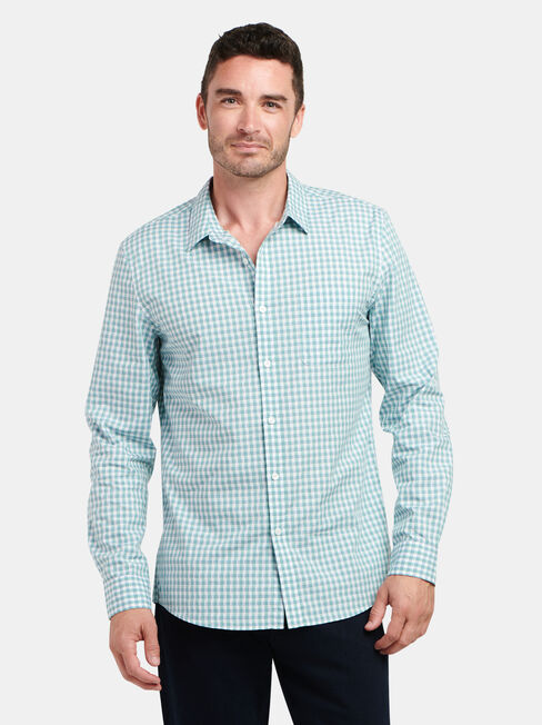 LS Taj Check Shirt, Green, hi-res