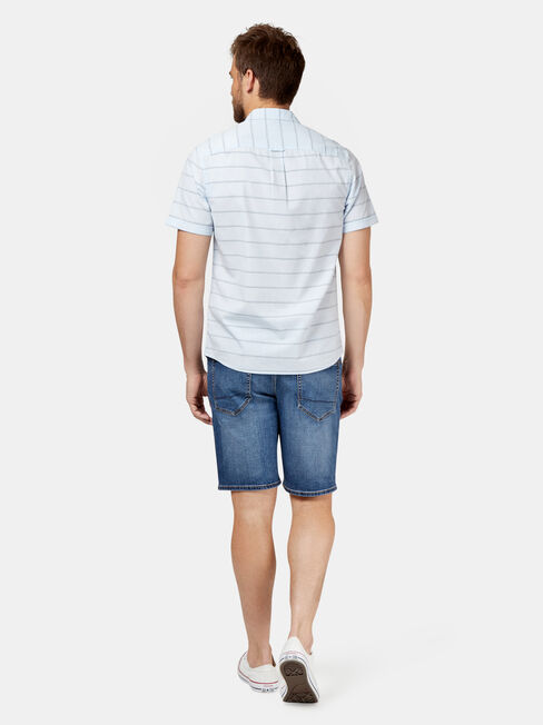 Sanford Short Sleeve Stripe Shirt, Blue, hi-res