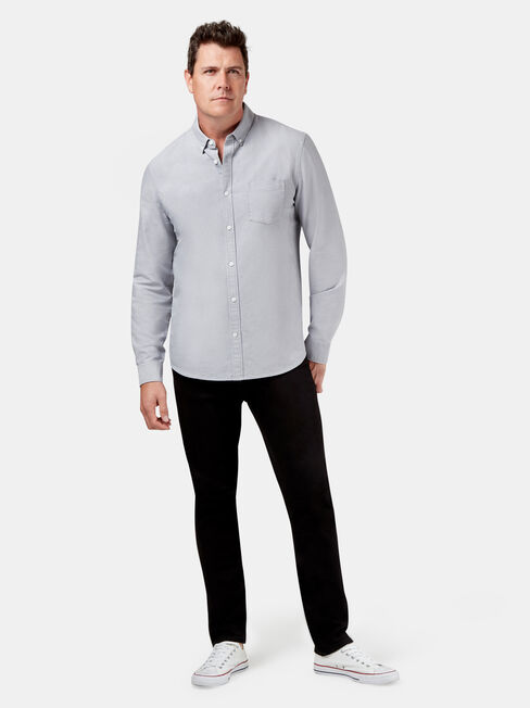 Peyton Long Sleeve Oxford Shirt, Grey, hi-res