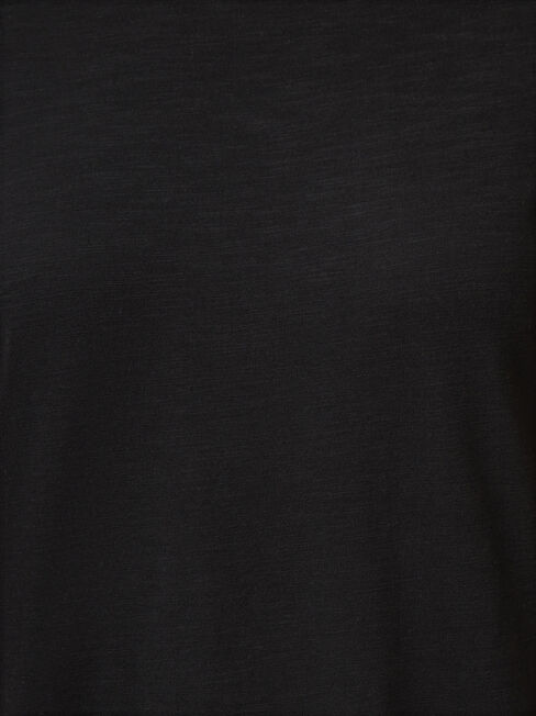 Essential Boatneck Tee, Black, hi-res